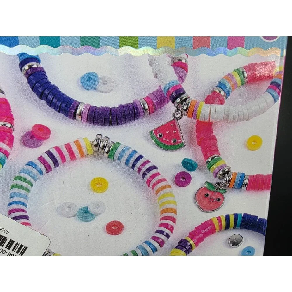 Make It Real Heishi Beads Craft Case Set 3356 Pcs Elastic Cord & Charms DIY Kit